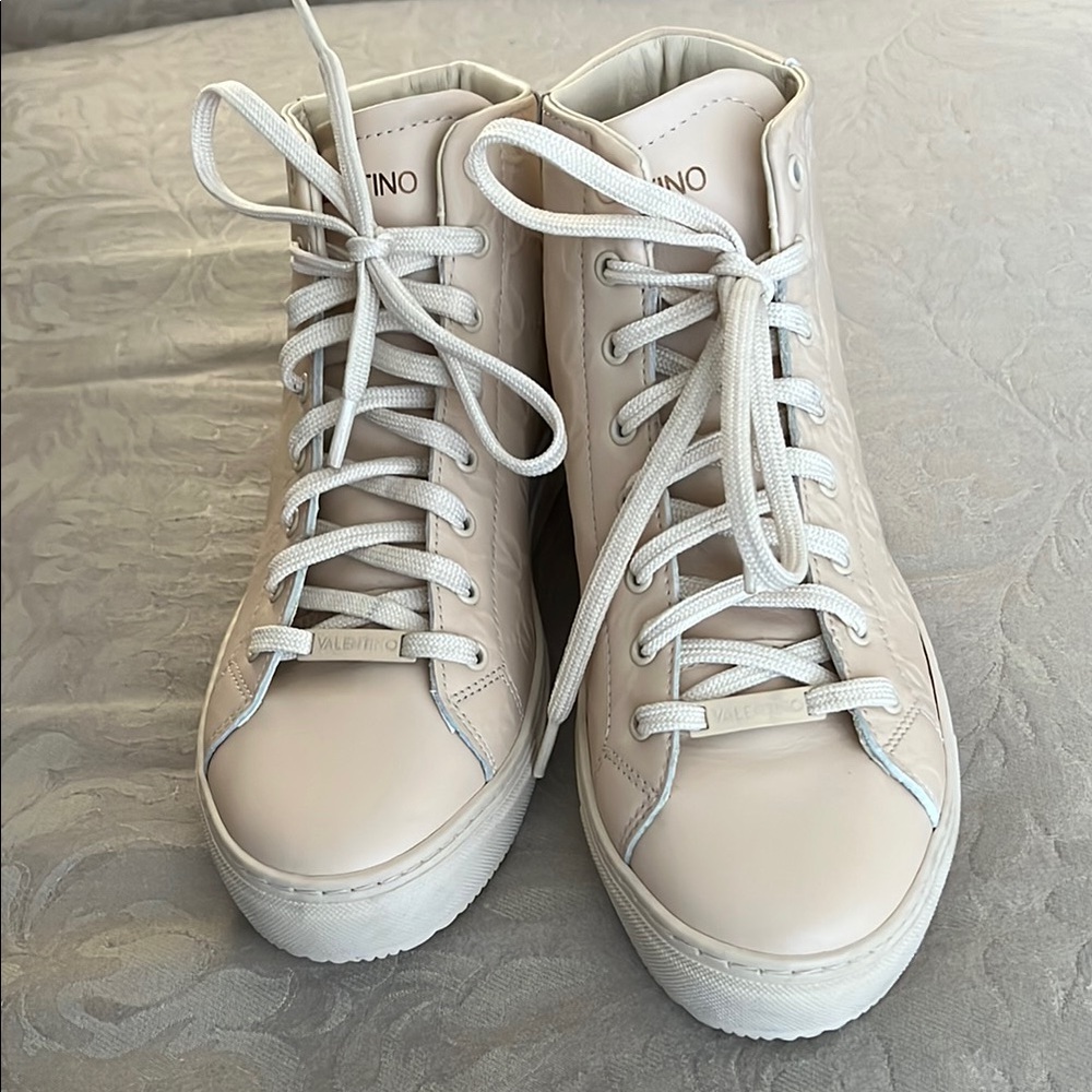 Valentino Women's Beige High-Top Sneakers